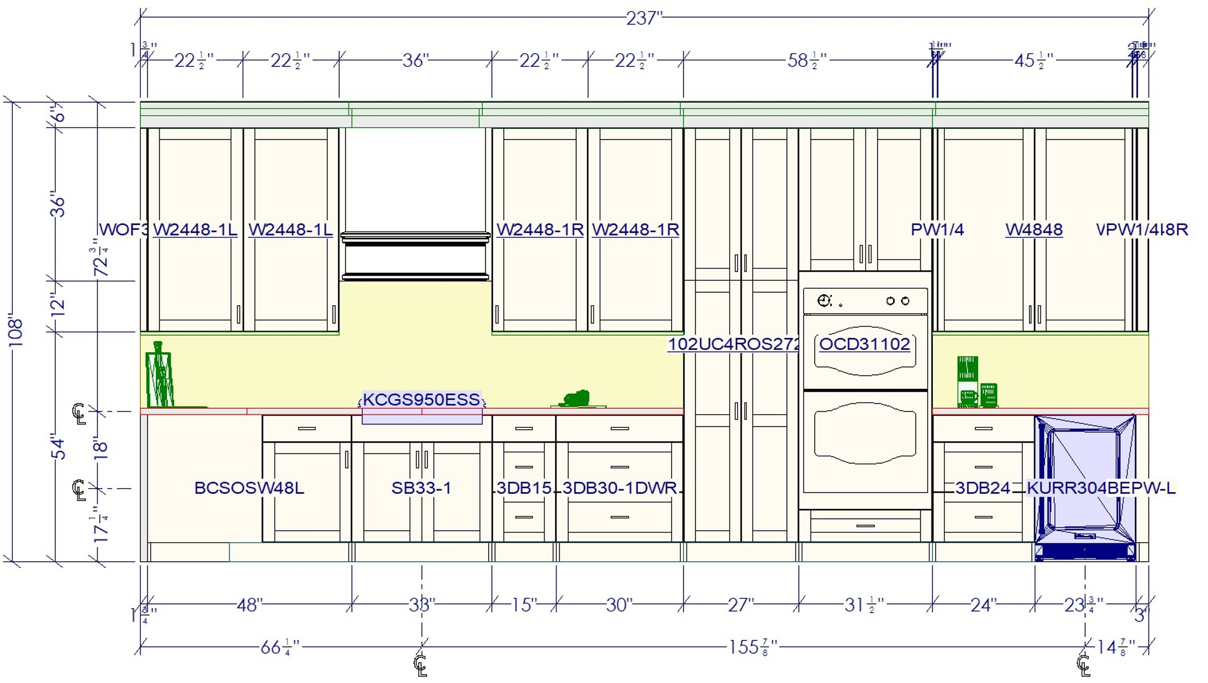 Kitchen elevation drawing