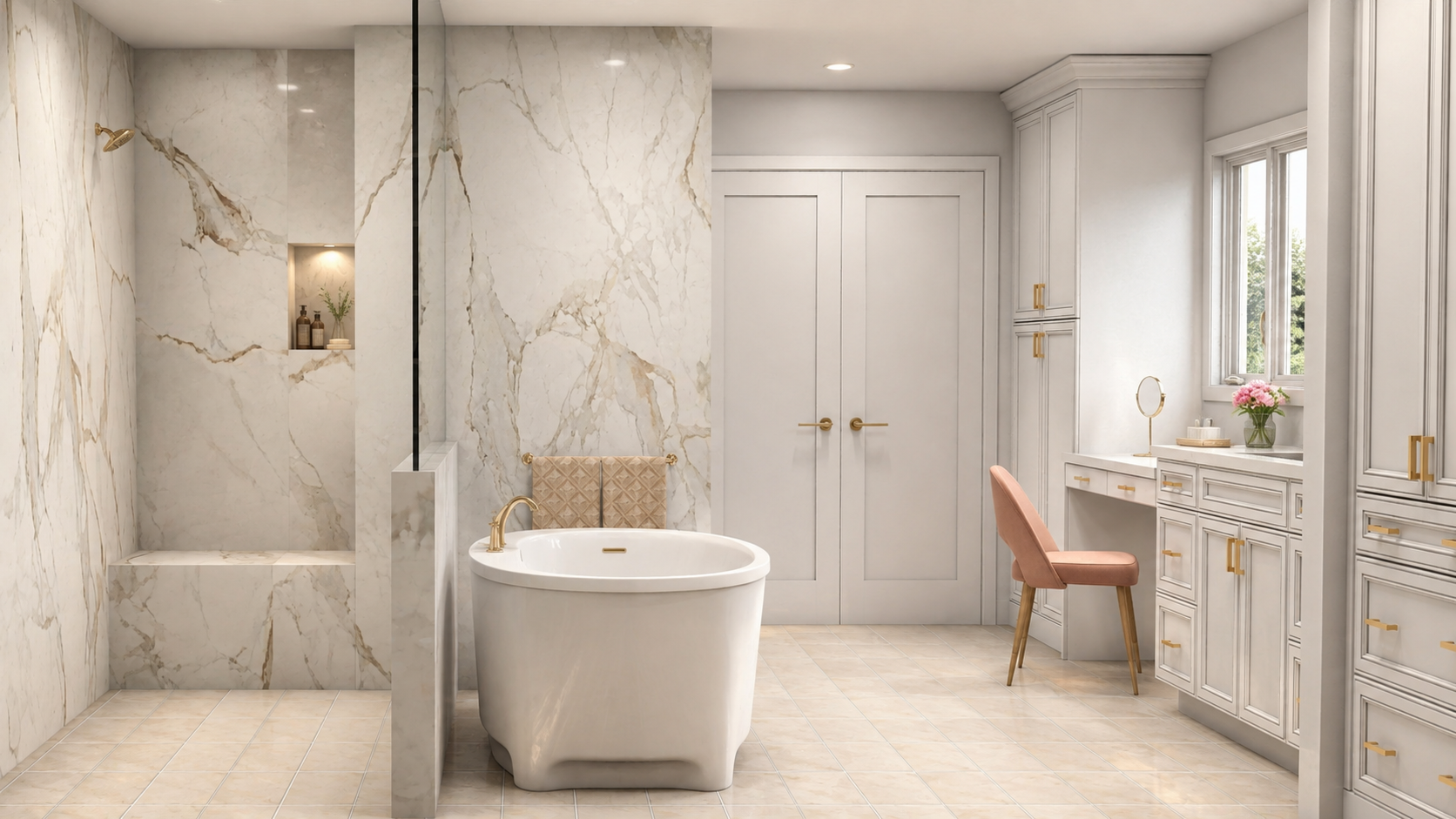 Finished custom bathroom rendering