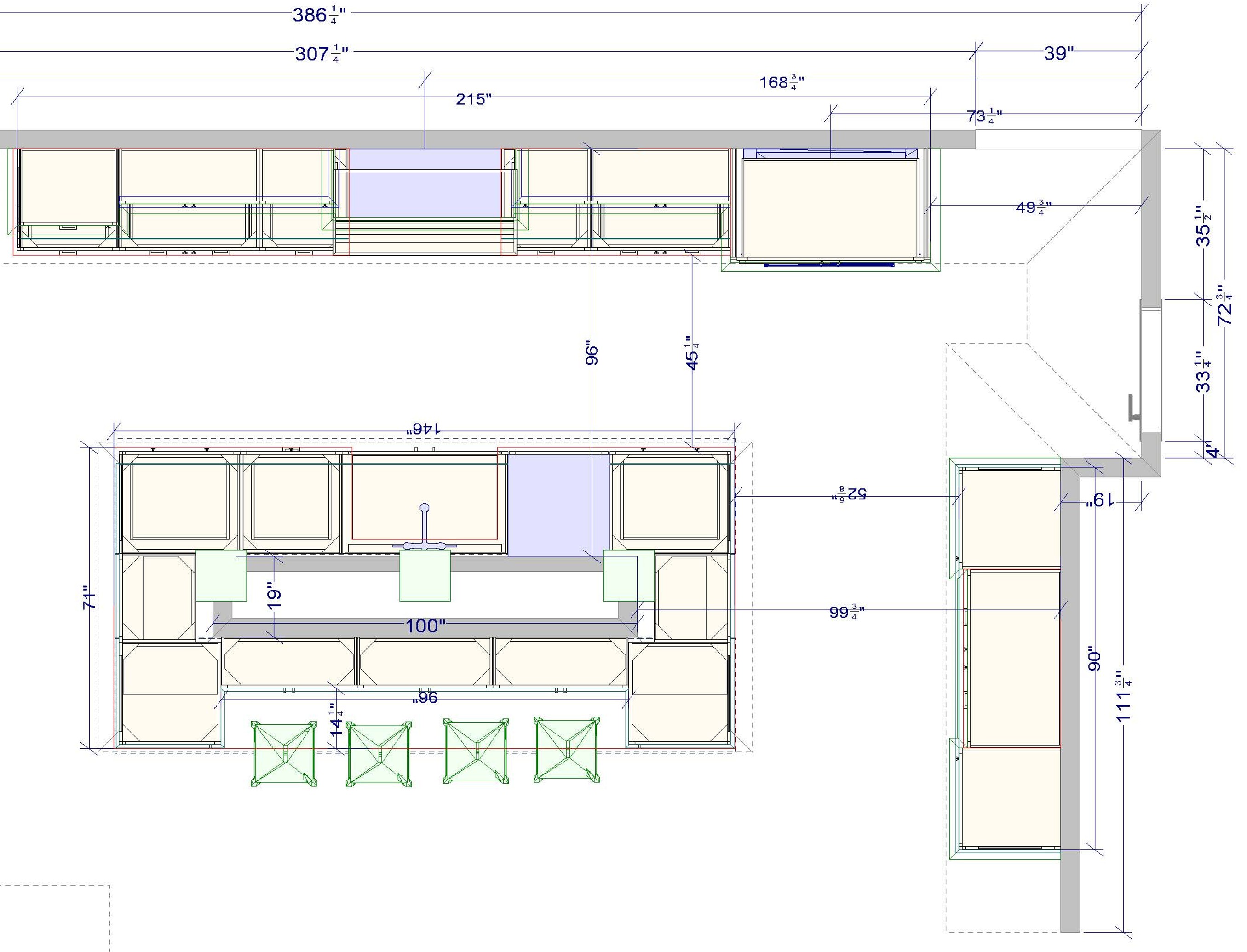 Kitchen floor plan drawing