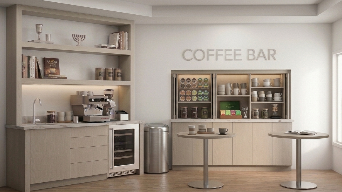 Custom coffee bar cabinetry