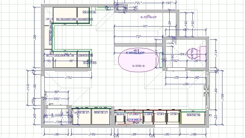 Bathroom floor plan drawing