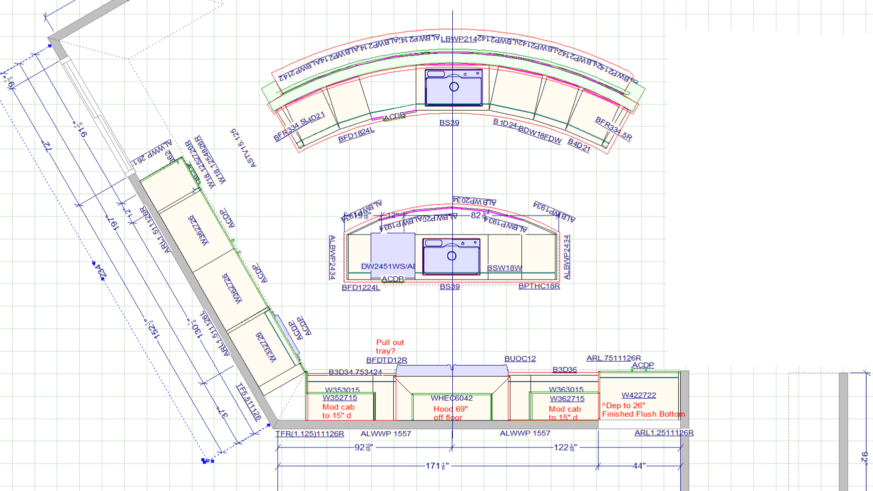 Kitchen floor plan drawing