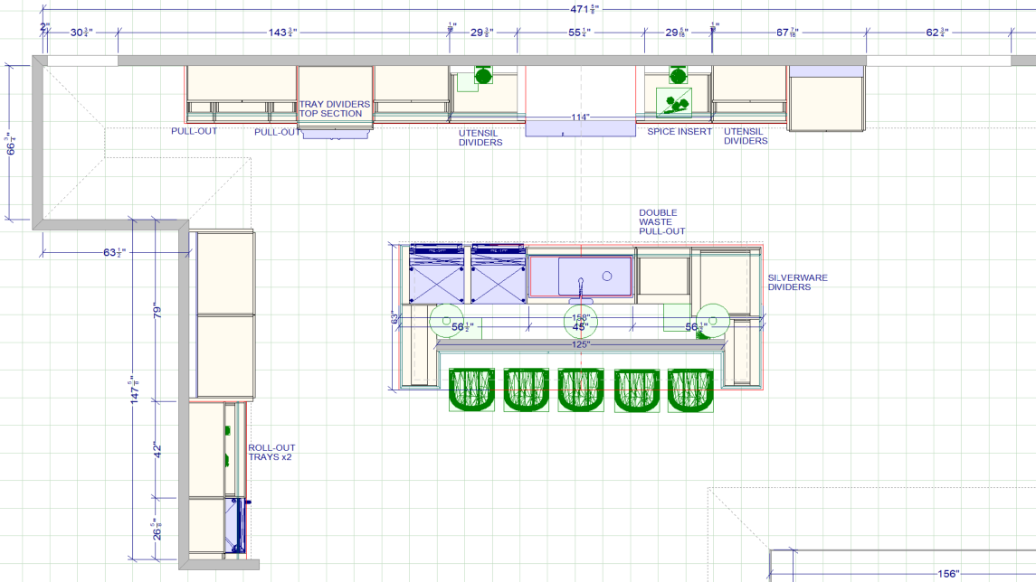 Kitchen floor plan drawing