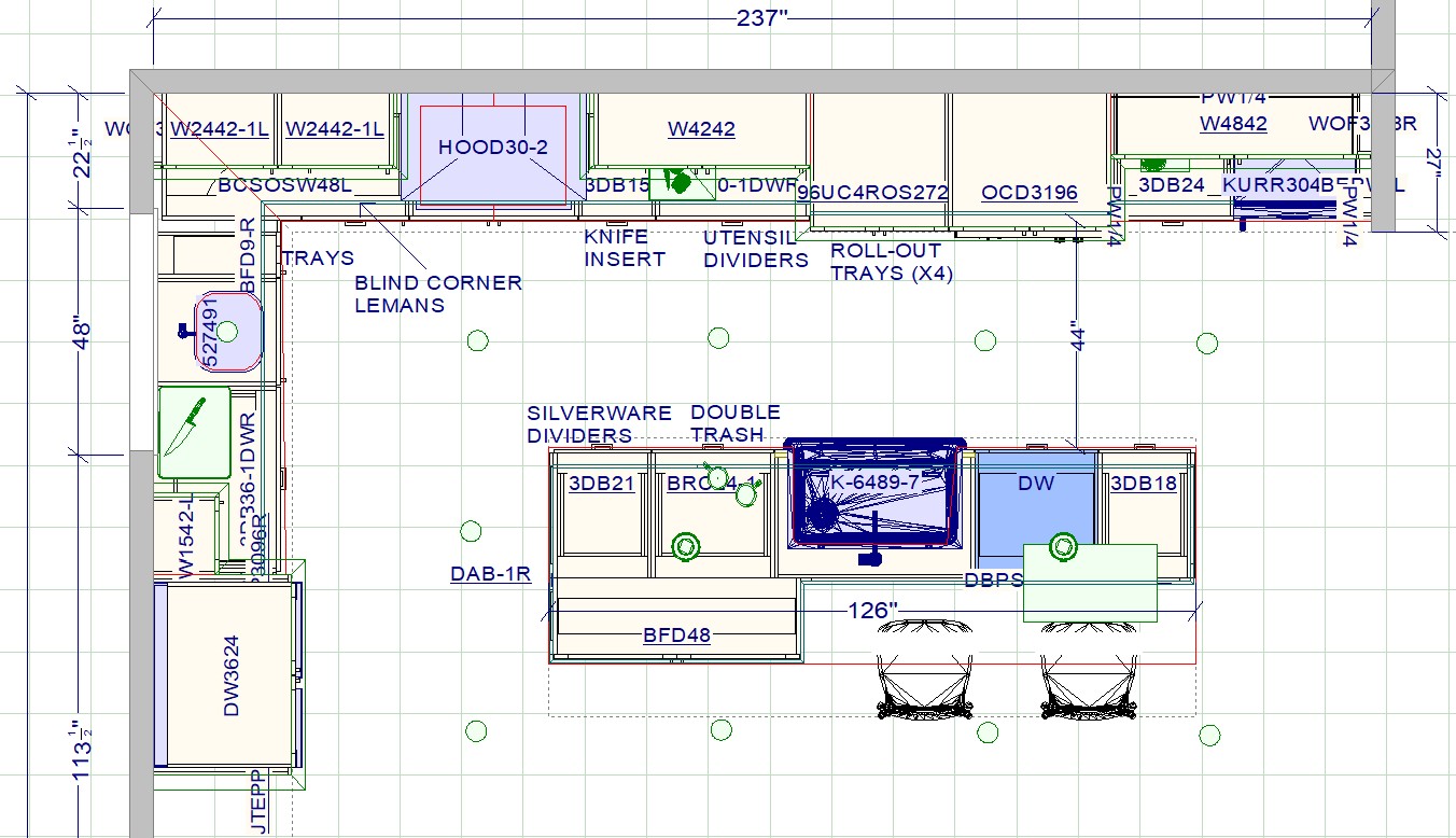 Kitchen floor plan drawing